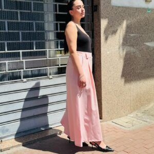 PANTALONE A PALAZZO ROSA